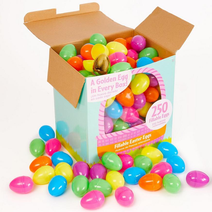 Multi-Colored Fillable Easter Eggs 250ct